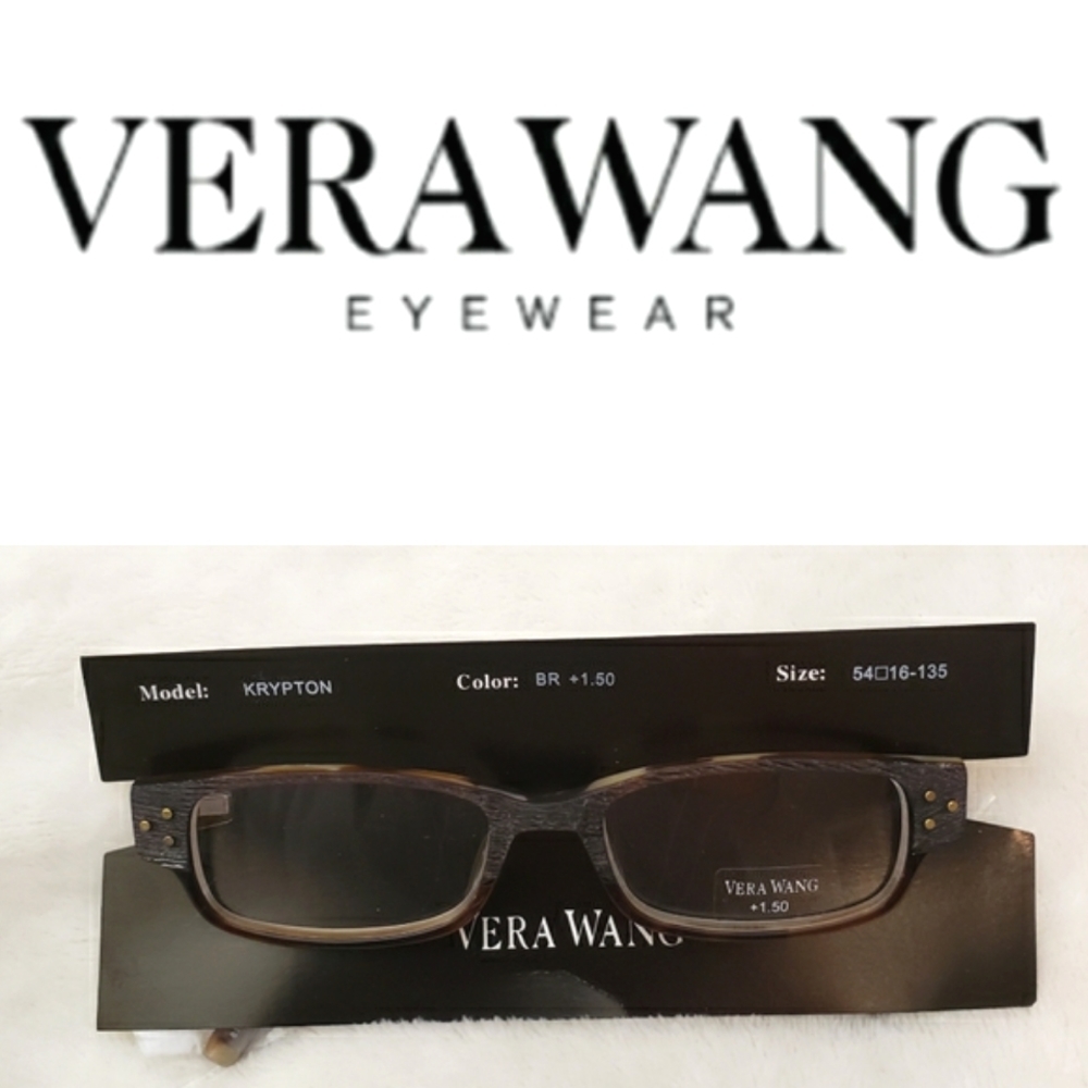 Vera Wang Krypton Ladies +1.50 Readers Brown and Mother of Pearl 54-16-135